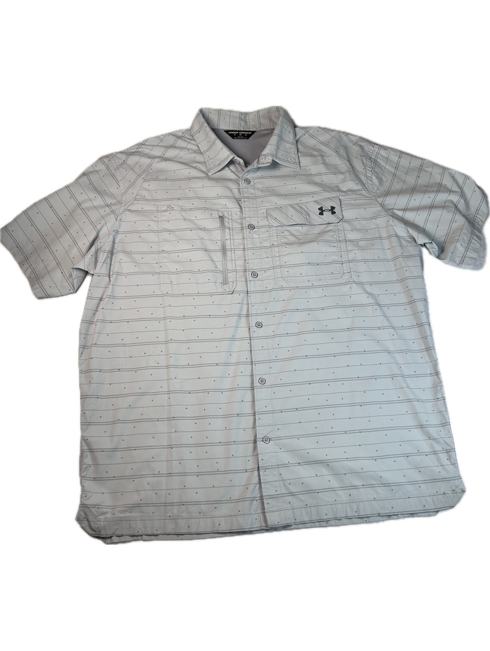 Under Armour Men's Short Sleeve Button-Up Shirt Size 2XL Light Gray